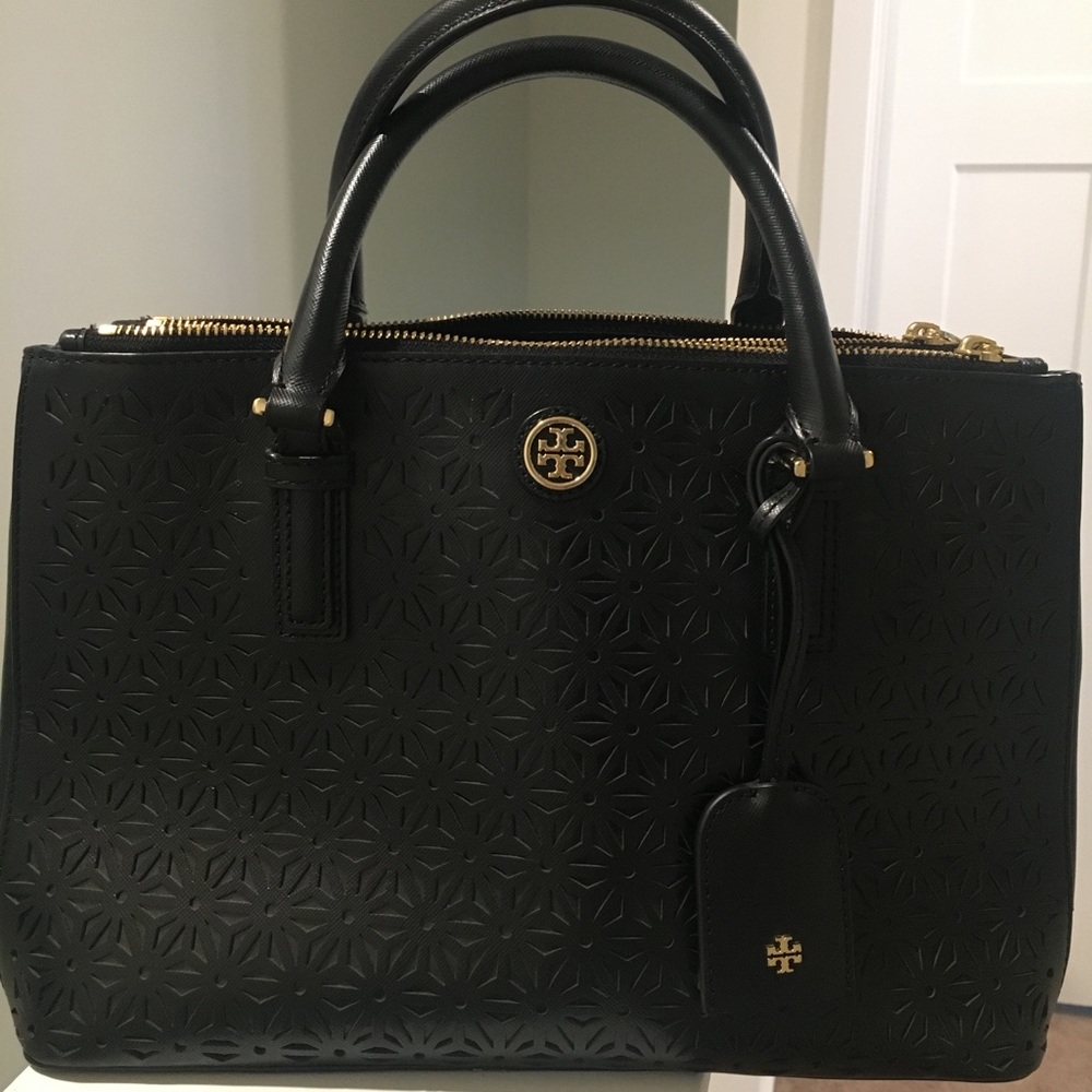 TORY BURCH Perforated Saffiano Leather Tote